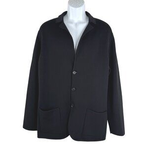 Maurizio Baldassari Sweater Blazer Jacket Size 54 Black Virgin Wool Lycra CJ2132
